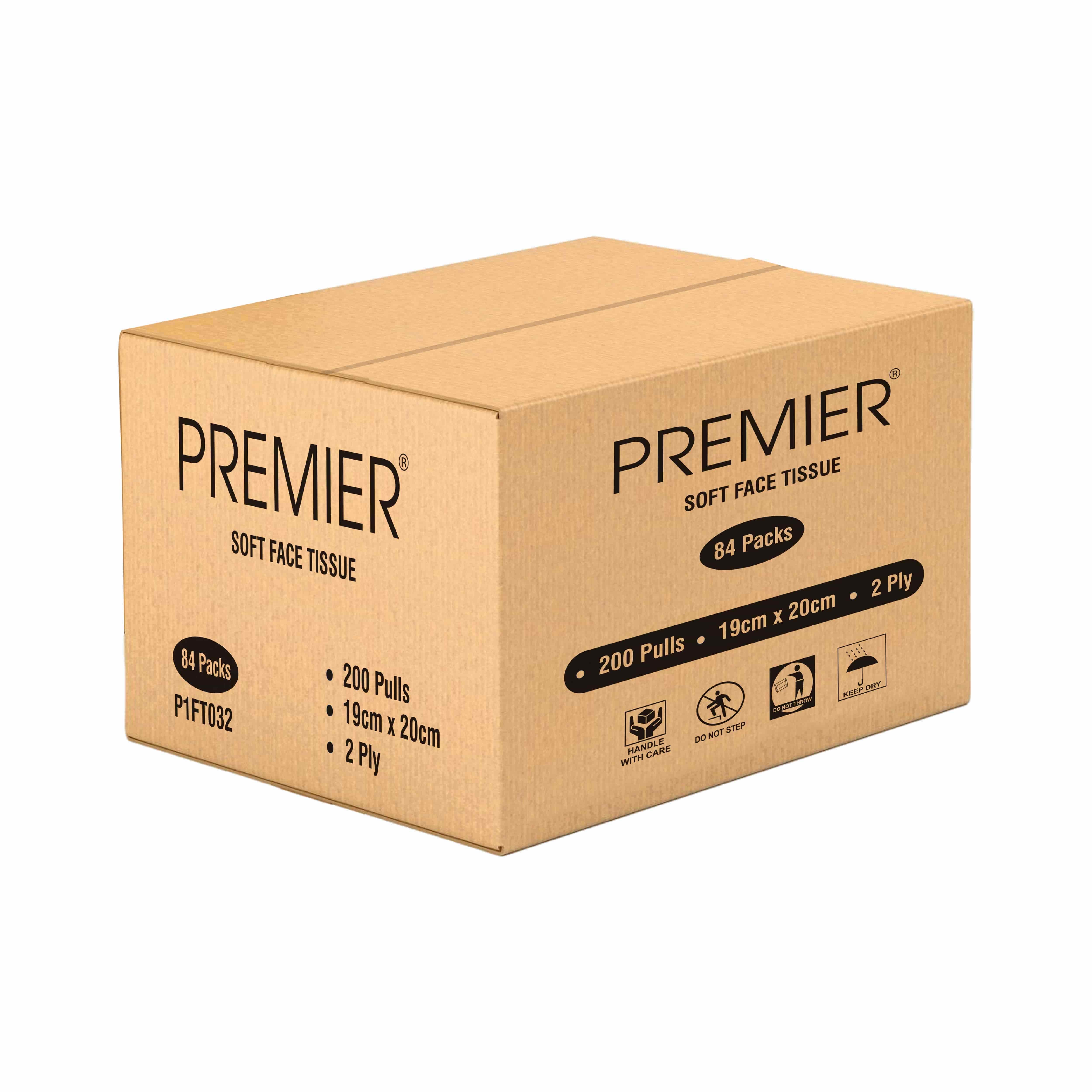 Premier Face Tissues 2 ply 200 pulls Refill Pack